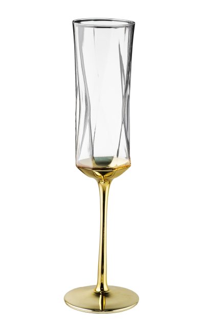 Ποτήρι Σαμπάνιας με Χρυσό Φινίρισμα 220ml | KS7290 Georgiou