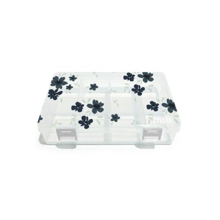 Melii – Φαγητοδοχείο με Θήκες Snackle Box Medium Transparent Blue Flower