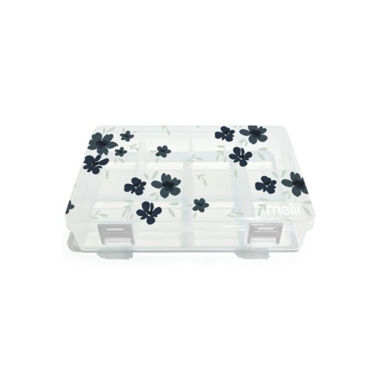 Melii – Φαγητοδοχείο με Θήκες Snackle Box Medium Transparent Blue Flower