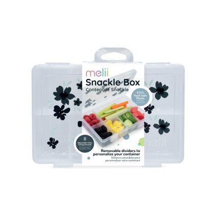 Melii – Φαγητοδοχείο με Θήκες Snackle Box Medium Transparent Blue Flower