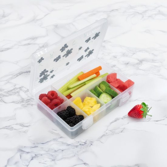 Melii – Φαγητοδοχείο με Θήκες Snackle Box Medium Transparent Blue Flower
