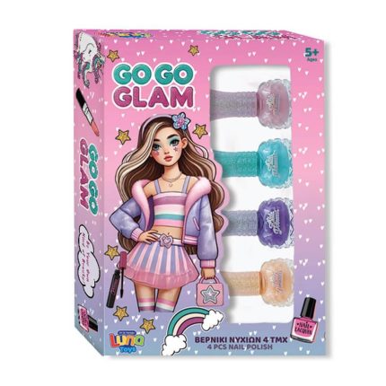 Σετ Βερνίκια Νυχιών  Go Go Glam 4τμχ (20,3x4x14 εκ) | 5205698770005 Luna