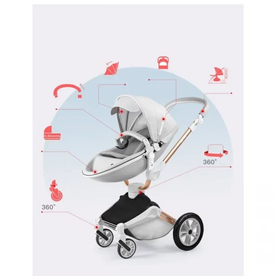 Πολυκαρότσι Μωρού 360° 3 σε 1 Hot Mom K-227 Tiffany Blue (6 Άτοκες Δόσεις)