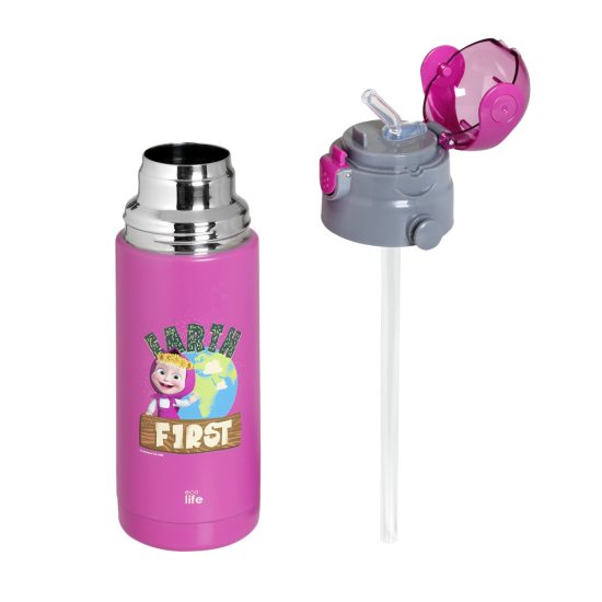 Παγούρι Θερμός Kids Thermos 'Masha - Earth First' 400ml Magenta - Ecolife