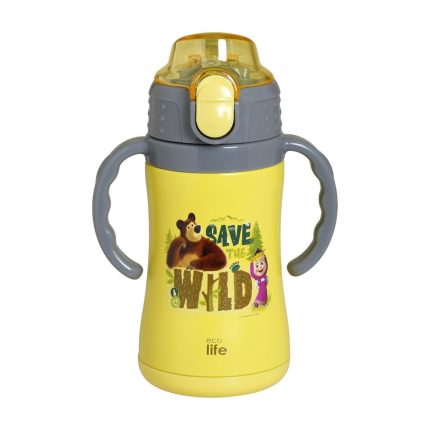 Παγούρι Θερμός Kids Thermos 'Masha - Save The Wild' 300ml Yellow - Ecolife