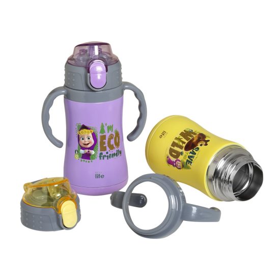 Παγούρι Θερμός Kids Thermos 'Masha - Save The Wild' 300ml Yellow - Ecolife