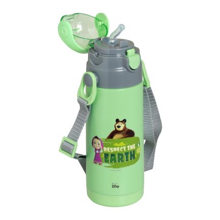 Παγούρι Θερμός Kids Thermos 'Masha -Respect Earth' 400ml Mint - Ecolife