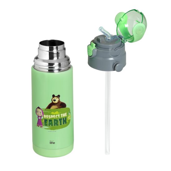 Παγούρι Θερμός Kids Thermos 'Masha -Respect Earth' 400ml Mint - Ecolife