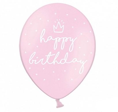 Σετ Μπαλόνια Happy Birthday ροζ 6 τμχ (30cm) | SB14P-244-081J