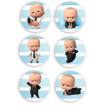 Ξύλινες Κονκάρδες Μπόμπιρας - Baby Boss (6 τμχ) | P25964