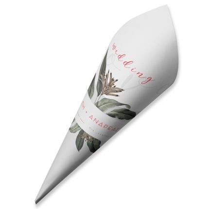 Χωνάκια Ρυζιού Botanical με τα Ονόματα των Νεόνυμφων (10τμχ) | 5531129