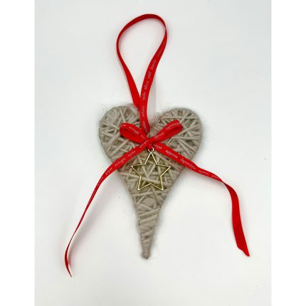 ΧΡ41 | Γκρι Καρδιά με Μεταλλικό Αστέρι (11x9cm)