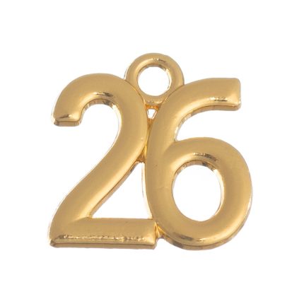 Μεταλλική Ημερομηνία ''26'' Χρυσό 50τμχ (2x2εκ) NU1923