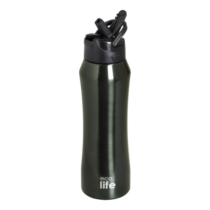 Παγούρι Θερμός Black Thermos 550ml | Eσωτερικό Καλαμάκι 5208009001805 - Ecolife