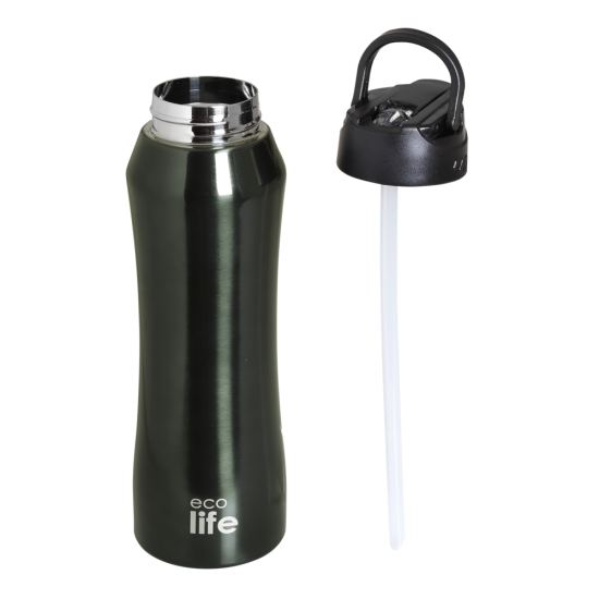 Παγούρι Θερμός Black Thermos 550ml | Eσωτερικό Καλαμάκι 5208009001805 - Ecolife