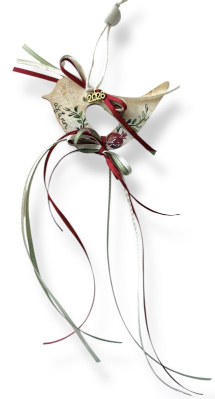 Ξύλινο Καδράκι Στολισμένο & Ζωγραφισμένο στο Χέρι (10x10x1,5cm) | ΖΤΡ97Χ3