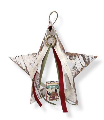 Τ90ΧΡ3 | Ημερολόγιο με Χρυσό Κύκλο με Ευχές σε Ντεκαπέ Αστέρι (28,5cm)