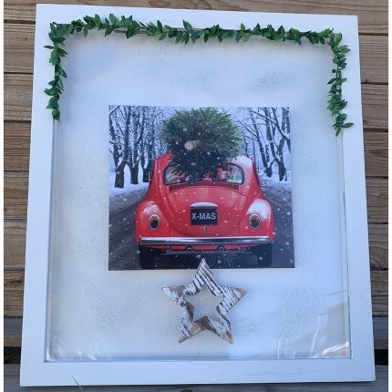 ΤΡ49Β7 | Λευκό Κάδρο Σκαραβαίος (40x45cm)