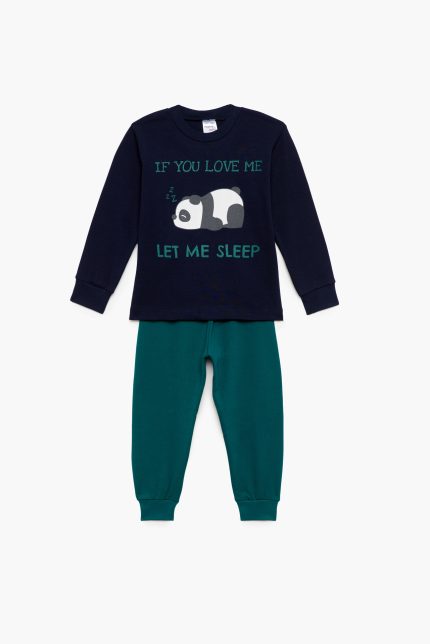 Πιτζάμα Βρεφική - Παιδική Χειμερινή με Τύπωμα Let me Sleep Πράσινο Βαμβακερή 100% | Pretty Baby Πιτζάμα Βρεφική - Παιδική Χειμερινή με Τύπωμα Let me Sleep Πράσινο Βαμβακερή 100% | Pretty Baby