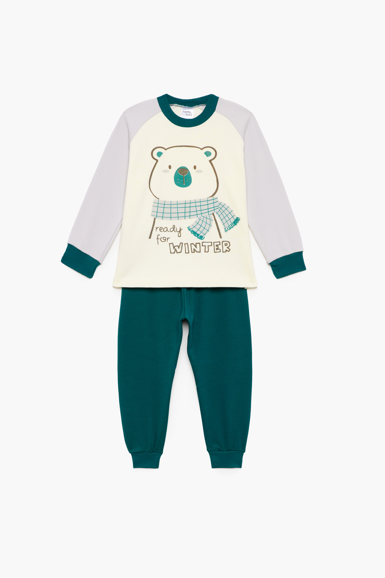 Πιτζάμα Βρεφική - Παιδική Χειμερινή με Τύπωμα Ready for Winter Πράσινο Βαμβακερή 100% | Pretty Baby Πιτζάμα Βρεφική - Παιδική Χειμερινή με Τύπωμα Ready for Winter Πράσινο Βαμβακερή 100% | Pretty Baby