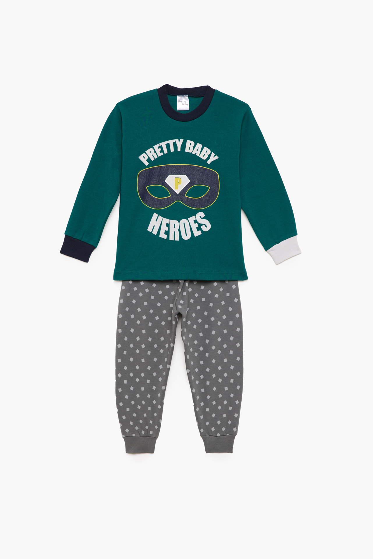 Πιτζάμα Βρεφική - Παιδική Χειμερινή με Τύπωμα Heroes Πράσινο Βαμβακερή 100% | Pretty Baby Πιτζάμα Βρεφική - Παιδική Χειμερινή με Τύπωμα Heroes Πράσινο Βαμβακερή 100% | Pretty Baby