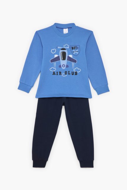 Πιτζάμα Βρεφική - Παιδική Χειμερινή με Τύπωμα Club Μπλέ Βαμβακερή 100% | Pretty Baby Πιτζάμα Βρεφική - Παιδική Χειμερινή με Τύπωμα Club Μπλέ Βαμβακερή 100% | Pretty Baby