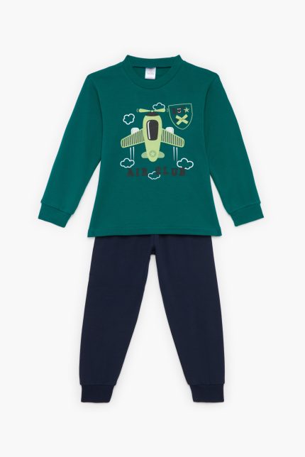 Πιτζάμα Βρεφική - Παιδική Χειμερινή με Τύπωμα Club Πράσινο Βαμβακερή 100% | Pretty Baby Πιτζάμα Βρεφική - Παιδική Χειμερινή με Τύπωμα Club Πράσινο Βαμβακερή 100% | Pretty Baby