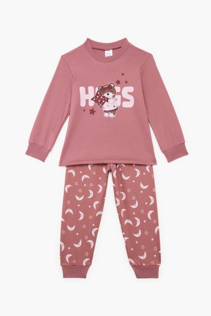 Πιτζάμα Βρεφική - Παιδική Χειμερινή με Τύπωμα Αρκουδάκι Σάπιο Μήλο Βαμβακερή 100% | Pretty Baby