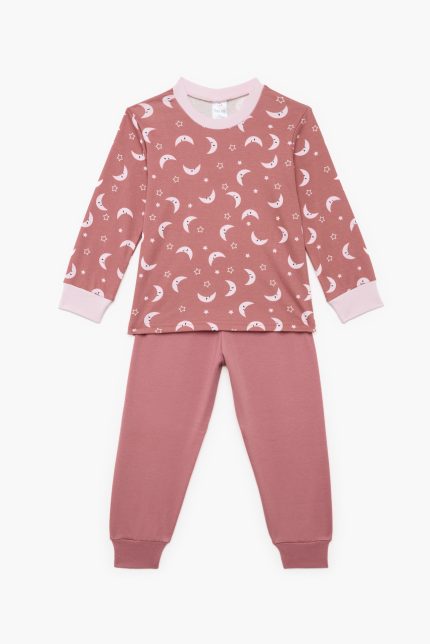 Πιτζάμα Βρεφική - Παιδική Χειμερινή με Τύπωμα Αστέρια Σάπιο Μήλο Βαμβακερή 100% | Pretty Baby