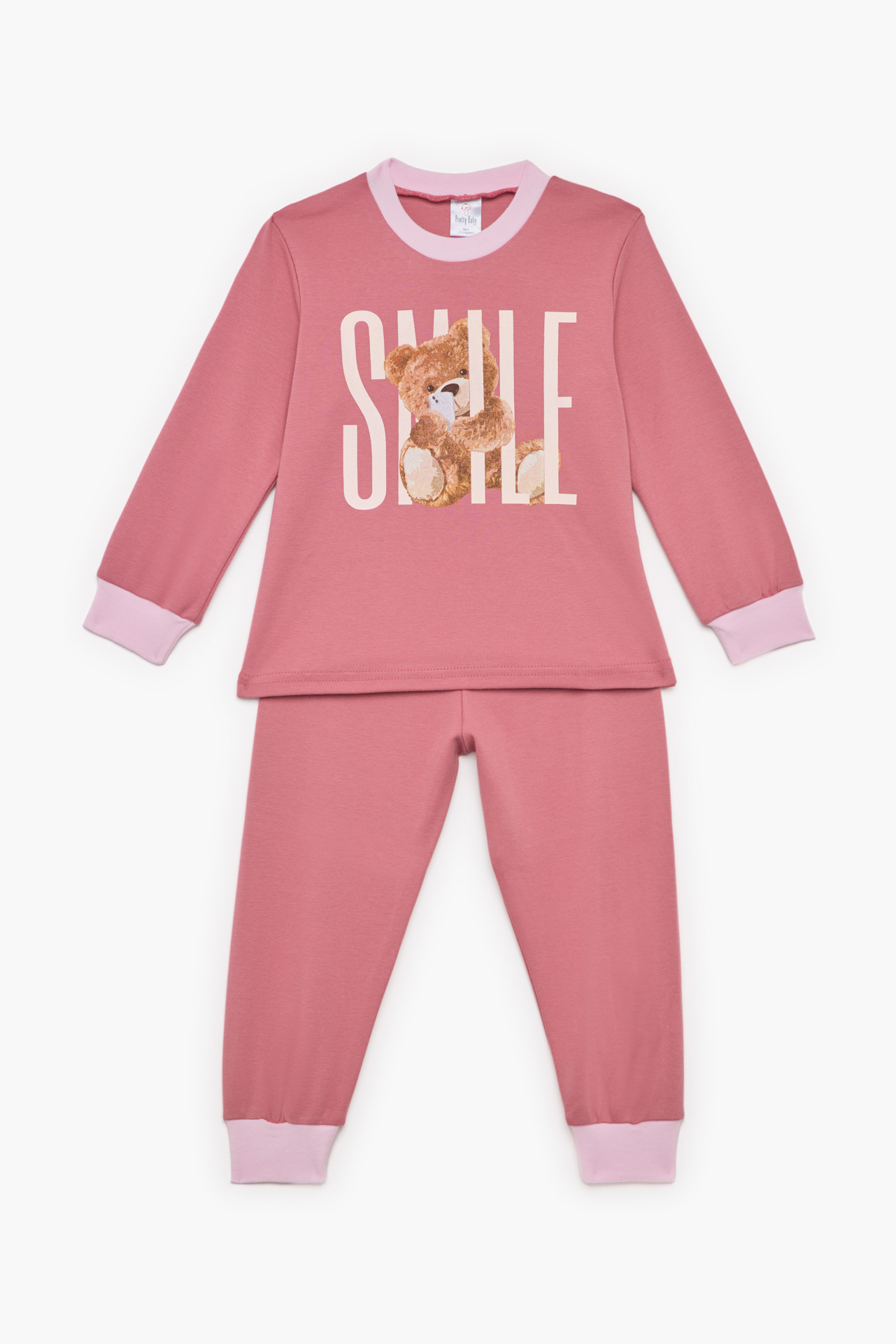 Πιτζάμα Βρεφική - Παιδική Χειμερινή με Τύπωμα Best Smile Σάπιο Μήλο - Ροζ Βαμβακερή 100% | Pretty Baby Πιτζάμα Βρεφική - Παιδική Χειμερινή με Τύπωμα Best Smile Σάπιο Μήλο - Ροζ Βαμβακερή 100% | Pretty Baby