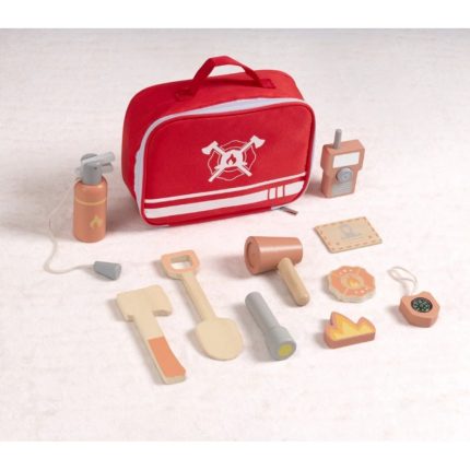 Ξύλινο Σετ Βαλιτσάκι Πυροσβέστη TK317N Little Firefighter Play Set 6976831553418 3+ - Tooky Toy
