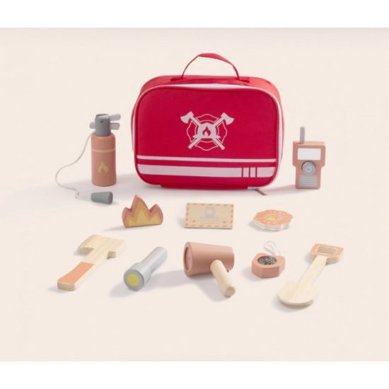 Ξύλινο Σετ Βαλιτσάκι Πυροσβέστη TK317N Little Firefighter Play Set 6976831553418 3+ - Tooky Toy