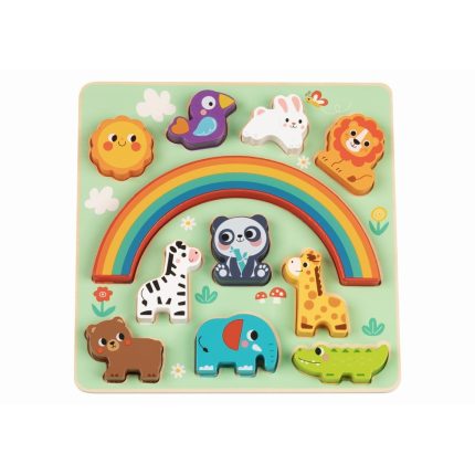 Ξύλινο Παζλ 2 σε 1 Animals  HP095 6976831552954 18m+ - Hi Pando