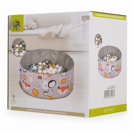 Moni Toys Ανδιπλούμενη Πισίνα Foldable Play Ball Pool Melo (90 balls) Animals 3801005602261