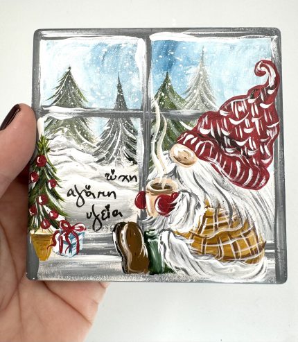 Σουβέρ Πέτρινο Στολισμένο & Ζωγραφισμένο στο Χέρι (10cm) | 0/18ΛΖΧ2