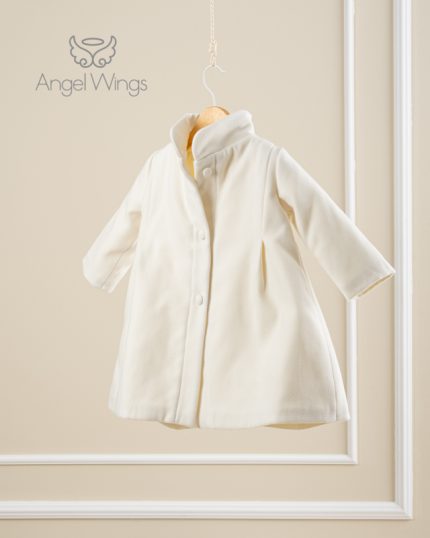 Βαπτιστικό Παλτό Velvet Coat Εκρού για Κορίτσι Co-051, Angel Wings