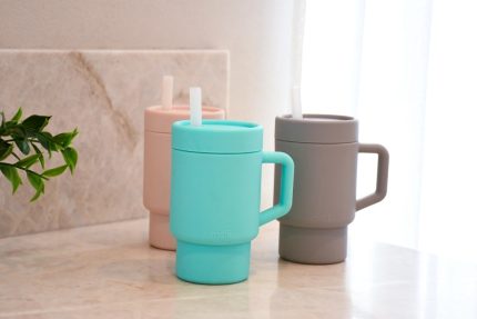 Melii – Παγούρι Σιλικόνης με Καλαμάκι Tumbler Γκρι