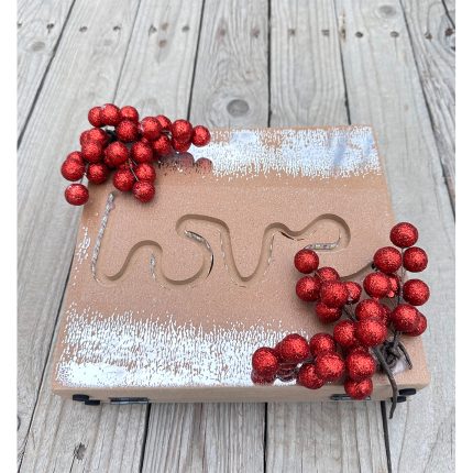 ΧΡ63 | Χριστουγεννιάτικο Κουτί Φωτιζόμενο με Κόκκινο Κλαδάκι