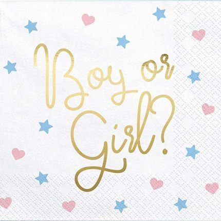 Χαρτοπετσέτες “Boy or Girl” για Gender Reveal (20 τμχ) | SP33-78