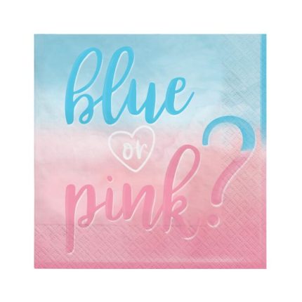 Χαρτοπετσέτες Gender Reveal  16 τμχ (33 x 33 cm) | 512703