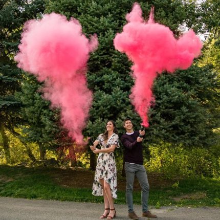 Κανονάκι με Σκόνη για Gender Reveal με Εφέ Καπνού Ροζ (30 εκ) | EO8530GR-PK