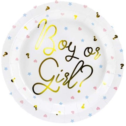 Πιάτα για Gender Reveal “Boy or Girl” 23εκ (6 τμχ) | TPP44