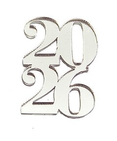 Plexiglass Αριθμός 2026 Ασημί 10τμχ 2,5εκ - Kaliso