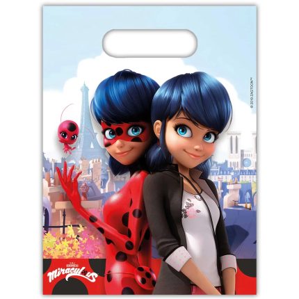 Σακουλάκια για Δωράκια Miraculous Ladybug 6τμχ (22 x 31 x 10cm) | 91348