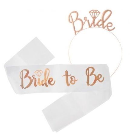 Σετ Κορδέλα και Στέκα Bride to Be (2 τμχ) | RV-ZSOB