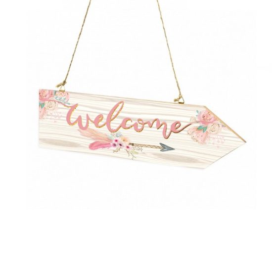 Πινακίδα Γάμου Βέλος Welcome Boho (40x15cm) | 5531124A