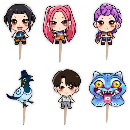 Οδοντογλυφίδες K-Pop Demon Hunters 6τμχ (5,5cm) | P25917