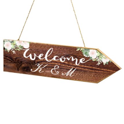 Πινακίδα Γάμου Βέλος Rustic Wood (40x15cm) | 5531124A