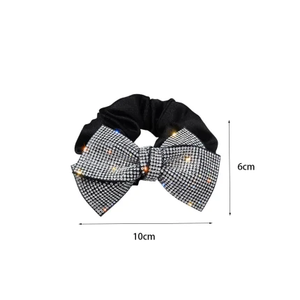 Scrunchie με Ασημί Φιόγκο (10x6cm) | AC233