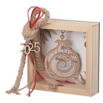 Χριστουγεννιάτικο Καδράκι με Ρόδι (10x10x3cm) | ΝΒ625